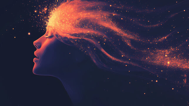 Ethereal veiled phenomena of transcendent cosmic intelligences and radiating luminescence. Hazy Luminescence. Illustration