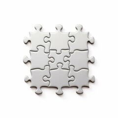 Fototapeta premium A fun di cut puzzle piece, standing out in white, perfect for creative projects and educational themes.