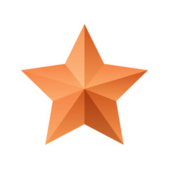 Vector illustration of a 3D orange five-pointed star symbolizing achievement, success, or rating