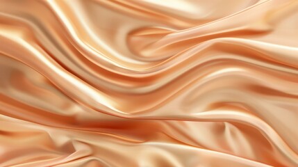 Fototapeta premium Experience the elegance of luxurious silk satin with wavy folds in rich brown and beige hues, adding depth to any design.