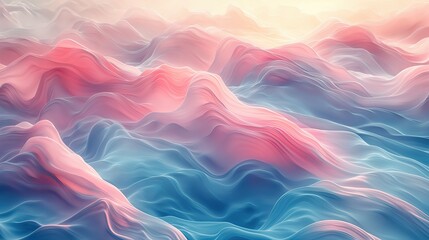 Fototapeta premium Soothing Pink and Turquoise Abstract Waves