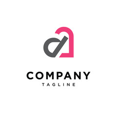 Fototapeta premium Letter D Love Logo Icon Vector