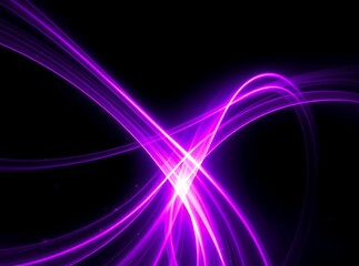 Glowing Purple Light Trails with Sparkling Particles
