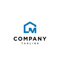 Letter M House Logo Icon Vector