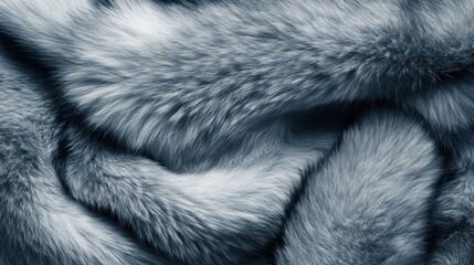 Obraz premium Textured Blue Fur, Soft and Luxurious Faux Fur Background, Close-Up Detail of Plush Fabric