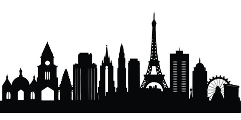 Naklejka premium Four Cityscape Silhouettes Collection