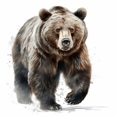 Obraz premium Realistic Photo of a Full Body Bear Against a Pure White Background