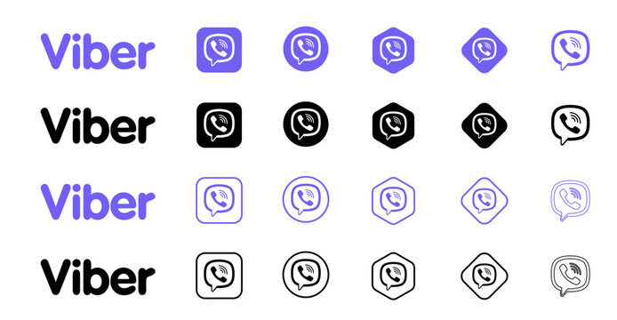 Viber logo transparent PNG, Viber icon vector, social network logo, Viber 2025 design, instant messenger logo, editorial vector, popular social media button icon.