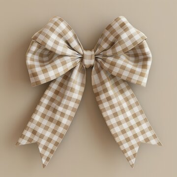 Retro Gingham Ribbon Bow Coquette Aesthetic Trending Graphic Pattern Without Background