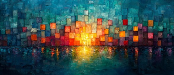 Education and training in mediums like oil paint taught the art student about abstract pattern design, focusing on texture, color theory, and vibrancy