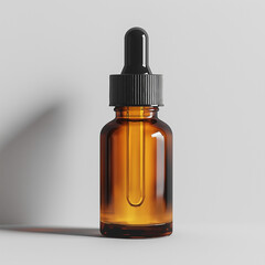 Fototapeta premium Amber glass bottle with dropper.