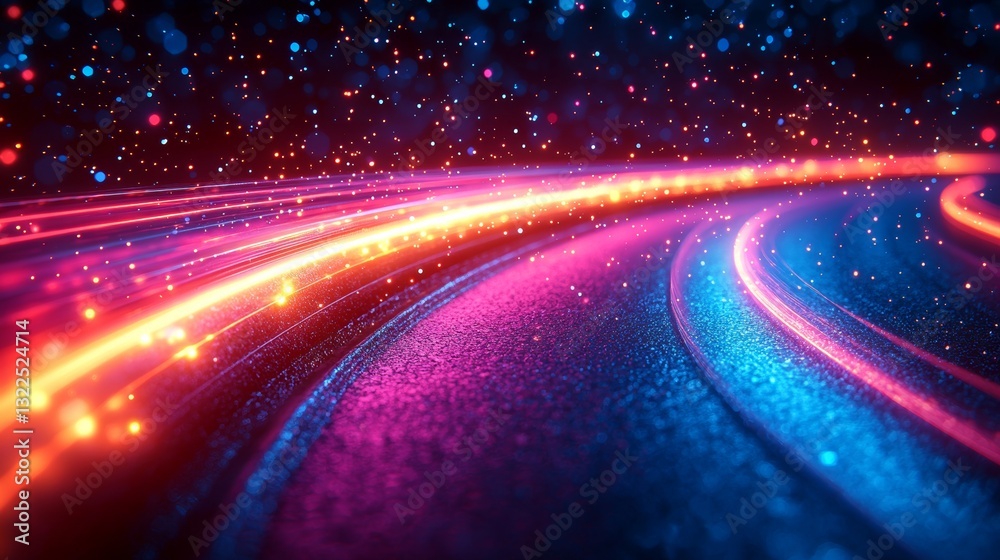 Poster a futuristic representation of digital cyberspace through advanced technology, illustrating data and
