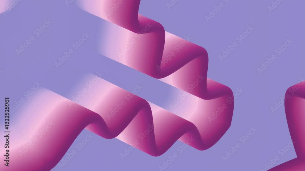 Fototapete Abstract loop animation with symmetrical curved geometric shapes. 3d rendering