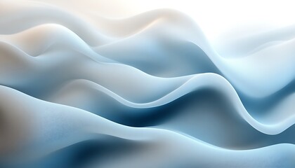 Obraz premium Abstract composition of flowing blue and white wavy shapes