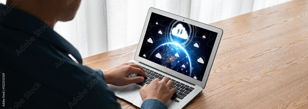 Poster cloud computing software for modish remote work and personal data storage