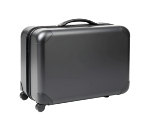 Black suitcase isolated on a transparent background