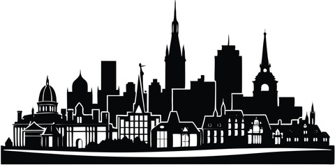 Naklejka premium France landmark skyline silhouette illustration.Background silhouettes