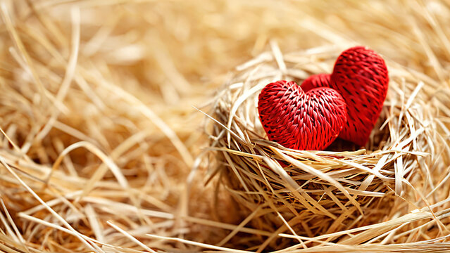 hearts in a nest of straw
