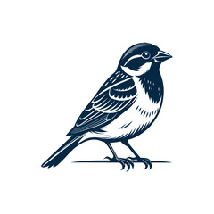 Fototapeta premium House Sparrow bird silhouette logo vector line art logo design