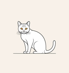 hand drawn cat outline illustration