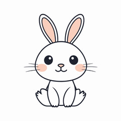 Cute vector line art illustration of a Bunny