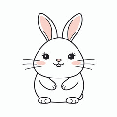 Cute vector line art illustration of a Bunny