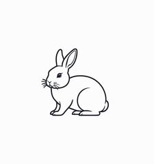 Obraz premium Flat line art illustration of a bunny