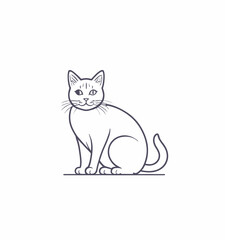 hand drawn cat outline illustration