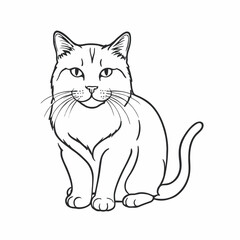 hand drawn cat outline illustration