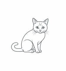 hand drawn cat outline illustration