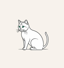 hand drawn cat outline illustration