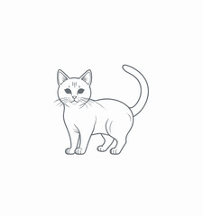 Obraz premium hand drawn cat outline illustration