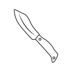 Vector illustration of a hunting knife in outline style. Simple, sharp design perfect for survival themes, camping graphics, knife-related projects, or adventure concepts.