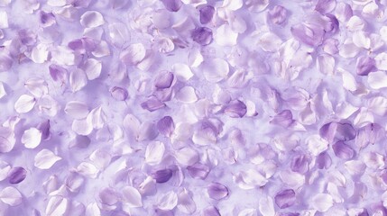 Fototapeta premium A soft lavender background covered in a layer of fallen cherry blossom petals.