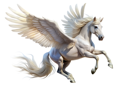 white horse isolated on white background