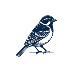 House Sparrow bird silhouette logo vector line art logo design