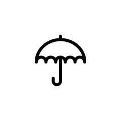 A Simple Black Line Drawing Umbrella Offering Shelter From The Storm A Minimalist Design With Bold Outlines Against A White Background