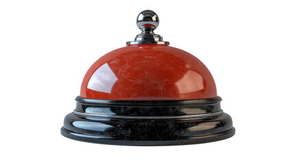Customer Service Alert: A classic red and chrome desk bell, ready to summon attention, symbolizes the prompt availability of assistance.