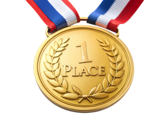 gold medal on white background