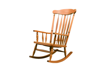 Wooden rocking chair isolated on transparent background