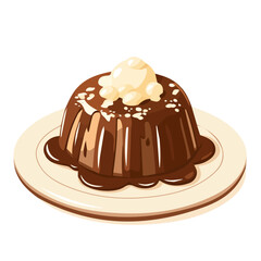 Chocolate Ganache Cake Icon Vector Illustration – Rich and Decadent Chocolate Cake with Smooth Ganache
