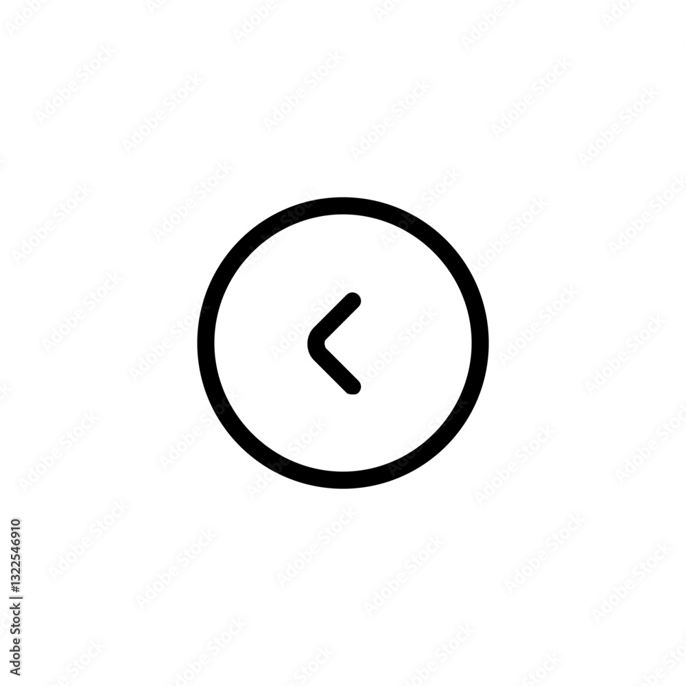 Poster a simple back arrow icon signifying return or previous page navigation with a clean minimalist black