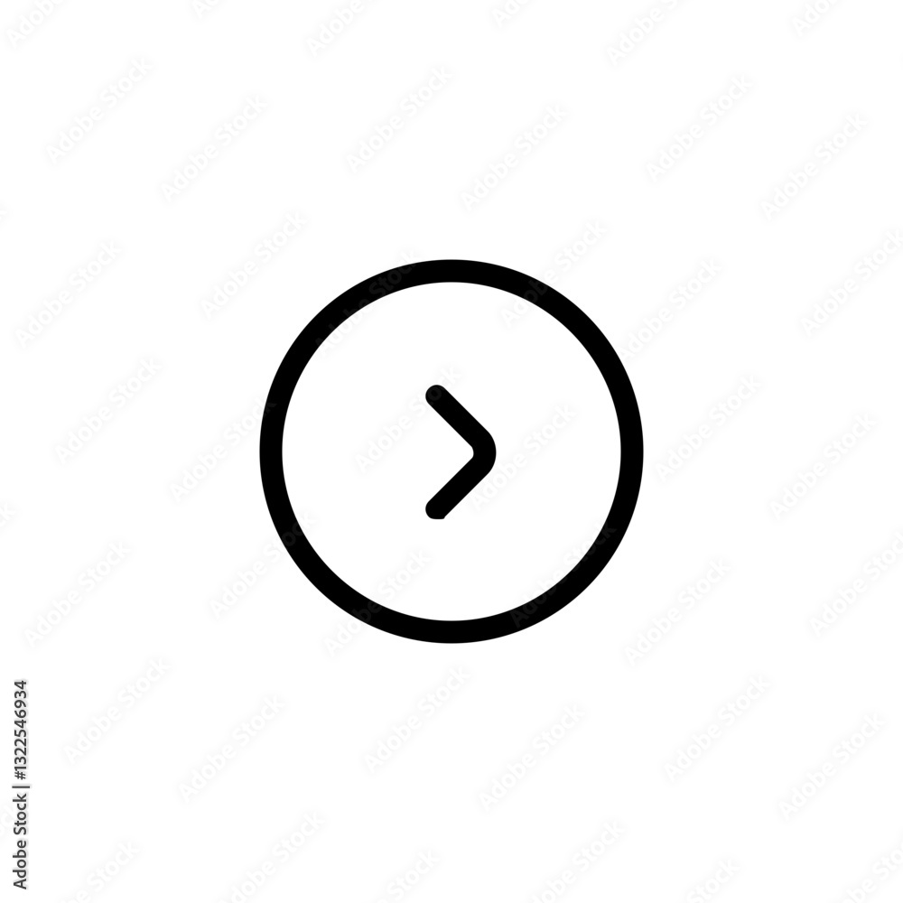 Poster a simple right arrow icon signifying forward progress and next steps in a clean minimalist design wi