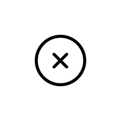 A Simple Yet Impactful Close-up Of A Bold X Symbol Within A Circle, Conveying A Sense Of Decisive Rejection Or Cancellation Using A Minimalist Black-on-white Design