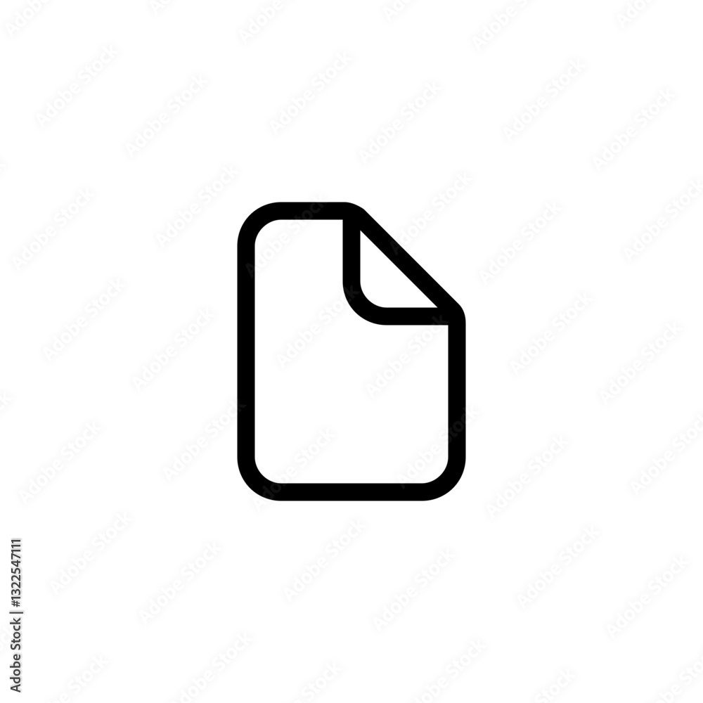 Poster a simple document icon, clean lines and a subtle curl suggesting ease of access and information, con