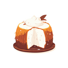 Coconut Cake Icon Vector Illustration – Delicious, Tropical, and Creamy Coconut Cake Design
