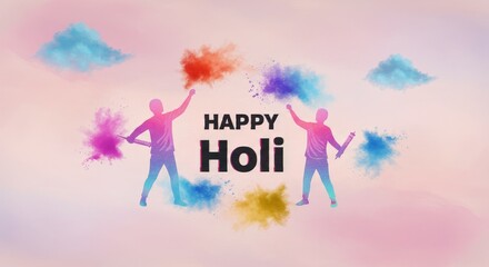 Vibrant hues and playful silhouettes celebrate the joyous festival of Holi with vibrant colors and lively spirits