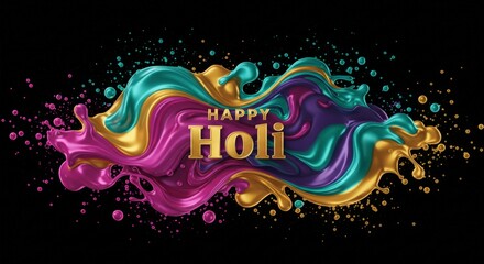 A vibrant and colorful Holi celebration design, featuring vibrant hues of colors and joyous festivities.
