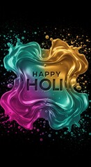 Colorful celebration of Holi in India - joyous hues blending into one another.