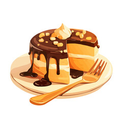 Peanut Butter Cake Icon – Creamy and Delicious Dessert Illustration  
